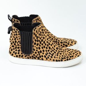 Animal print high top sneakers calf hair Loeffler Randall 10